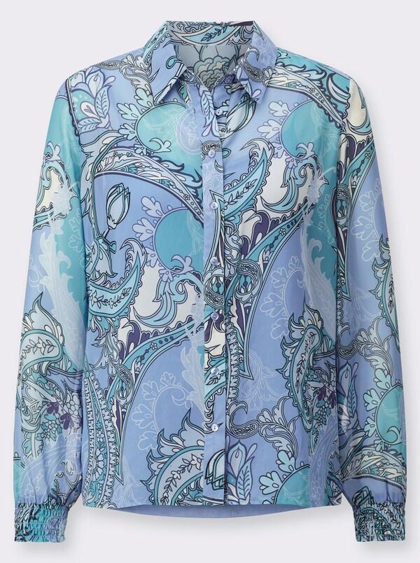 Patrizia Dini By Heine Blouse Met Print Van Lichte Georgette Hemelsblauw/ijsblauw Bedrukt