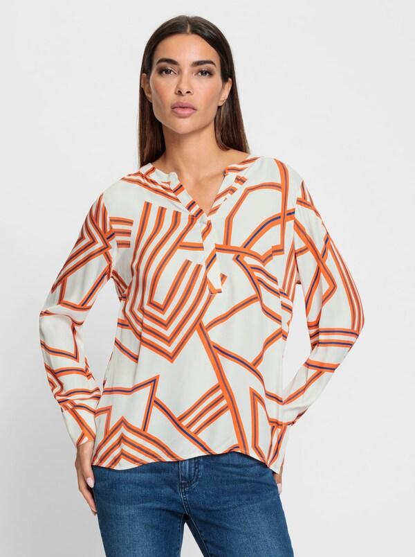 Patrizia Dini By Heine Blouse Met Print Wit/oranje Bedrukt