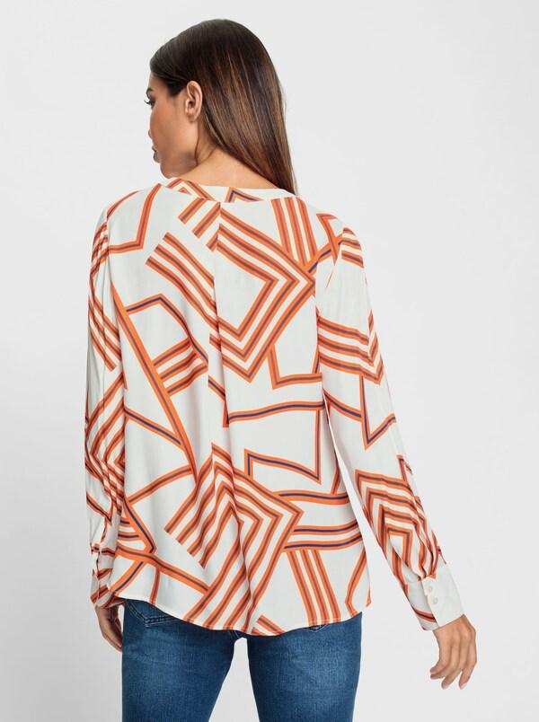 Patrizia Dini By Heine Blouse Met Print Wit/oranje Bedrukt