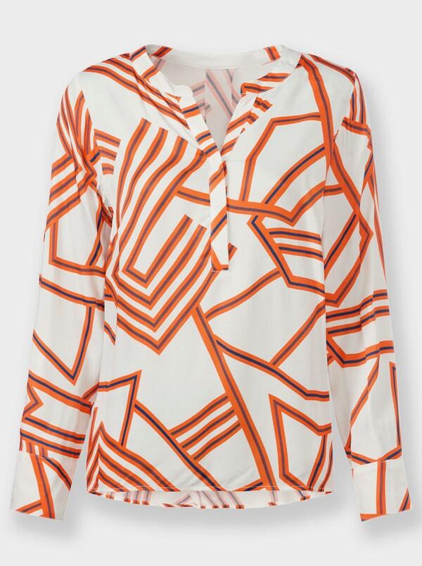 Patrizia Dini By Heine Blouse Met Print Wit/oranje Bedrukt