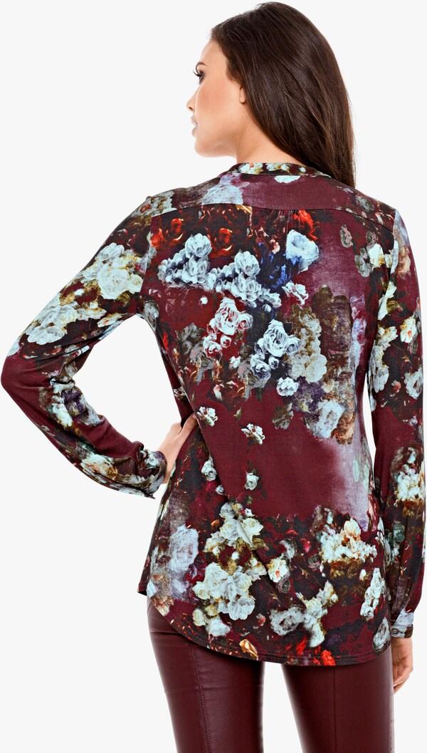 Patrizia Dini By Heine Blouseshirt In Bloemdessin Bordeaux