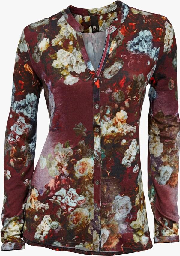 Patrizia Dini By Heine Blouseshirt In Bloemdessin Bordeaux