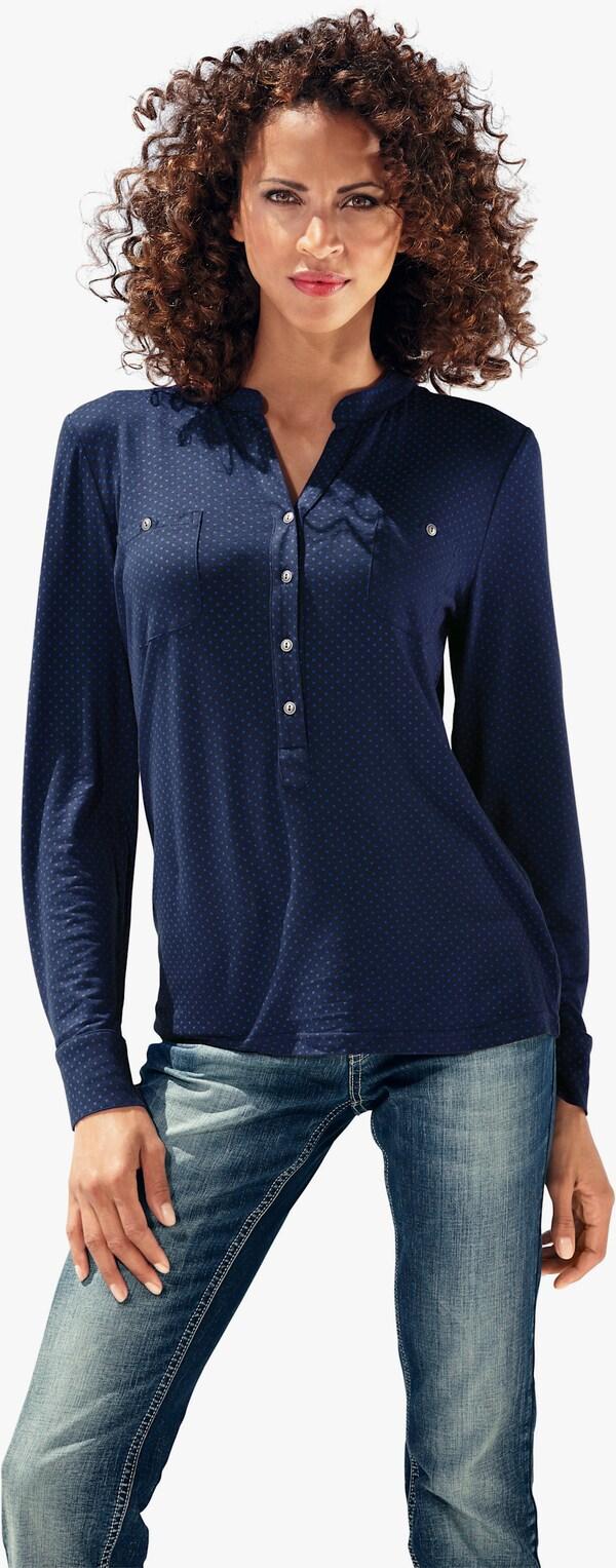 Patrizia Dini By Heine Blouseshirt Met Borstzakken Blauw