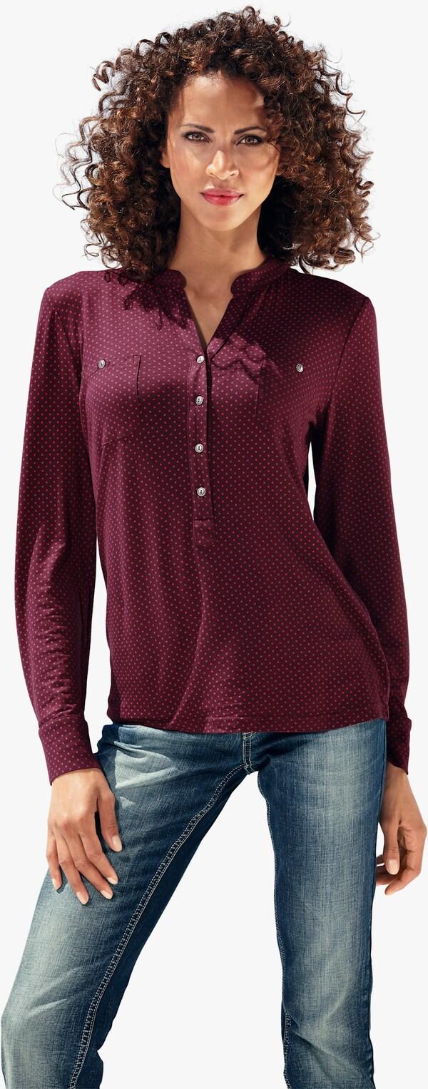 patrizia dini by heine Blouseshirt met borstzakken bordeaux