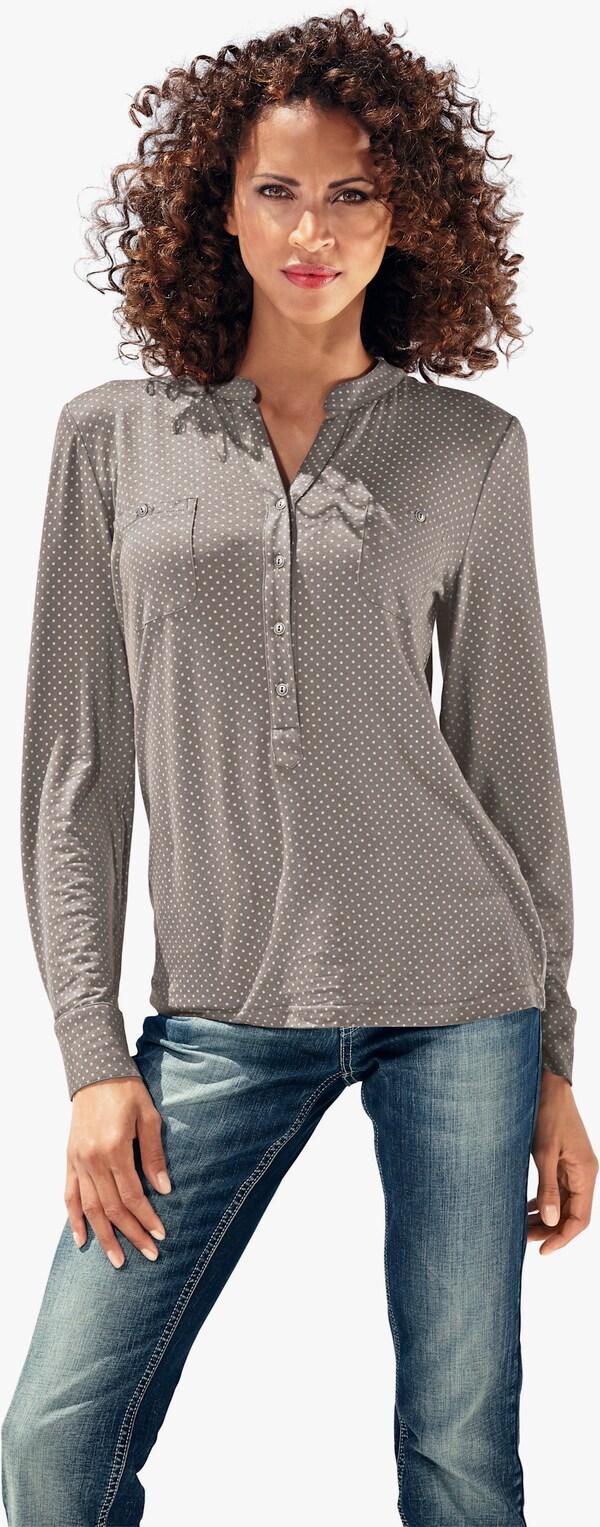 Patrizia Dini By Heine Blouseshirt Met Borstzakken Taupe