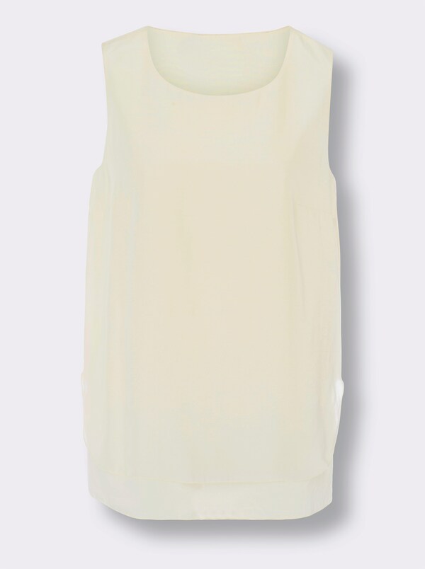 Patrizia Dini By Heine Blousetop Dubbellaags Uitgevoerd Champagne