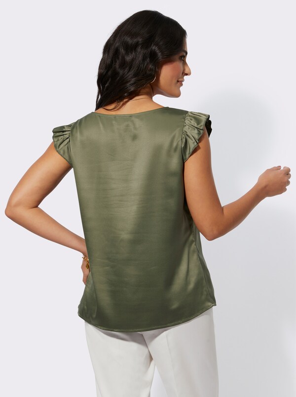 Patrizia Dini By Heine Blousetop Met Vleermuismouwen Kaki
