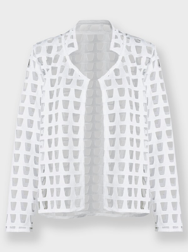 Patrizia Dini By Heine Blusenblazer Mit Lochmuster Ecru Gedessineerd