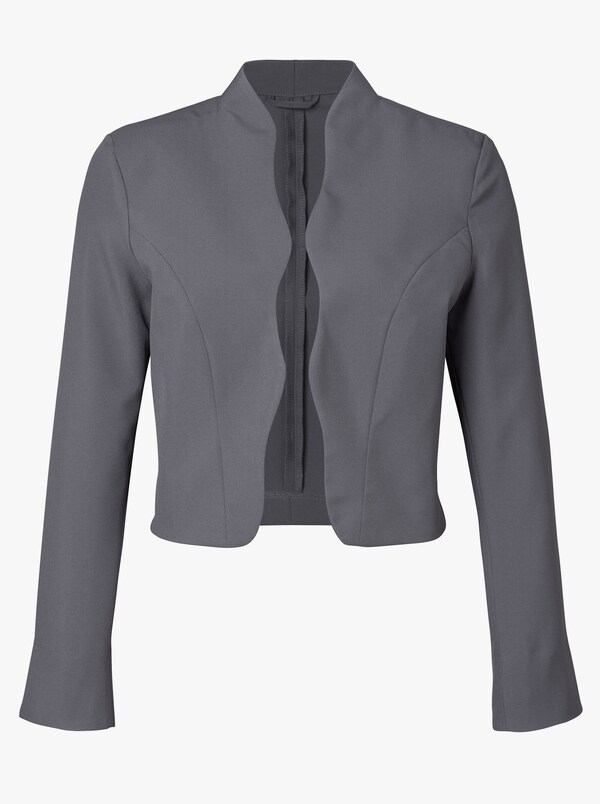 Patrizia Dini By Heine Bolerojasje Met Golvende Boord Opstaande Kraag Grijs