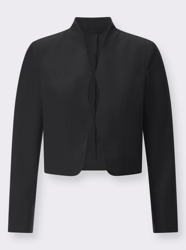 Patrizia Dini By Heine Bolerojasje Met Golvende Boord Opstaande Kraag Zwart