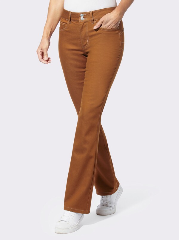 patrizia dini by heine Bootcut jeans met push-up-effect cognac/denim