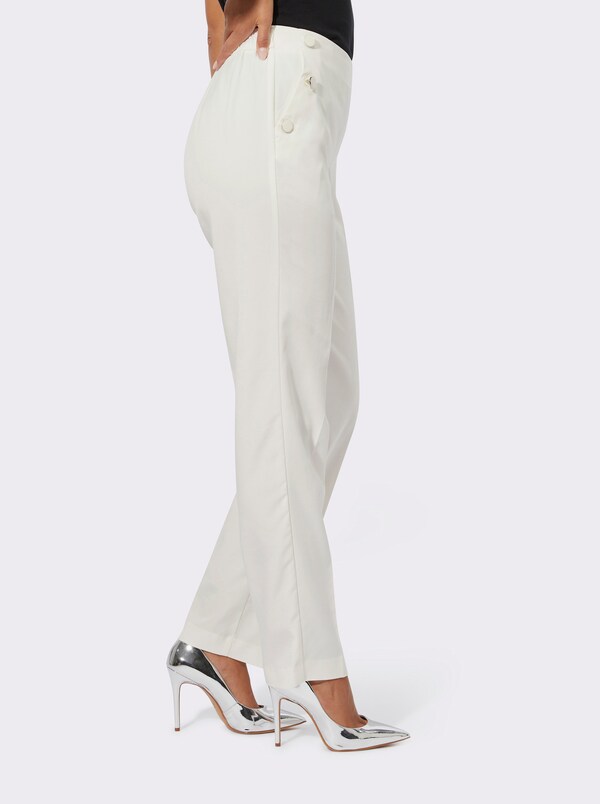 Patrizia Dini By Heine Broek Met Persplooien En Met Comfortband Achter Ecru