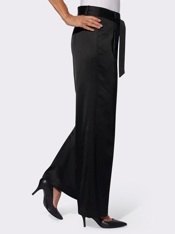 Patrizia Dini By Heine Broek Met Persplooien Van Mat Satijn Zwart