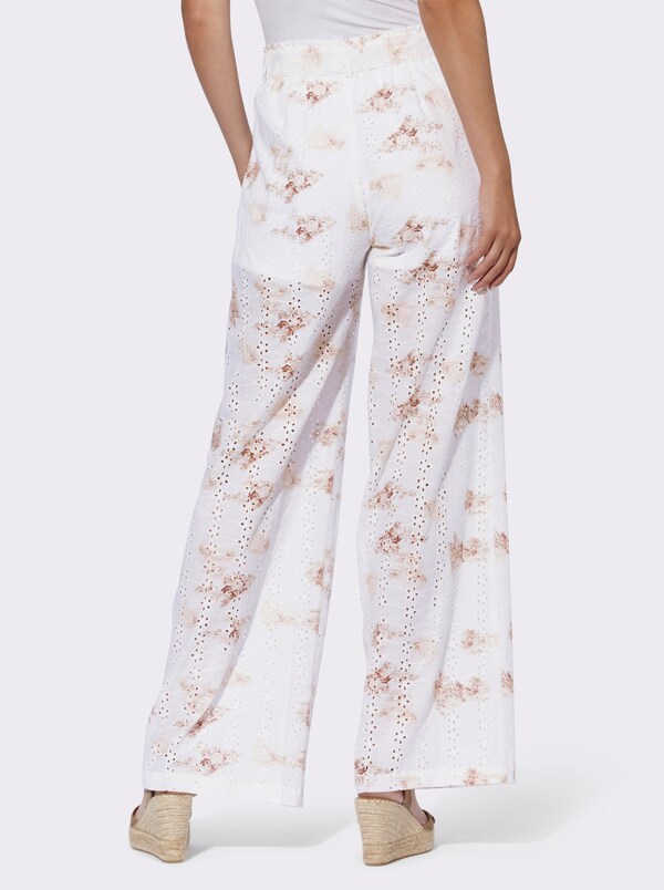 Patrizia Dini By Heine Broek Met Print En Ajourwerk Wit/camel Bedrukt