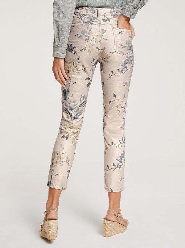 Patrizia Dini By Heine Broek Met Print En Bloemdessin Zand/jade
