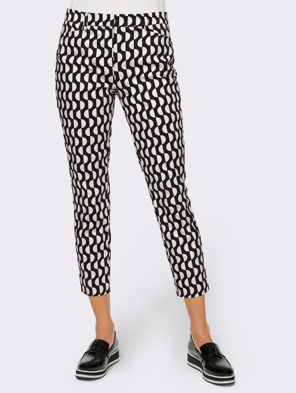 Patrizia Dini By Heine Broek Met Print En Grafisch Patroon Zwart/ecru Geprint
