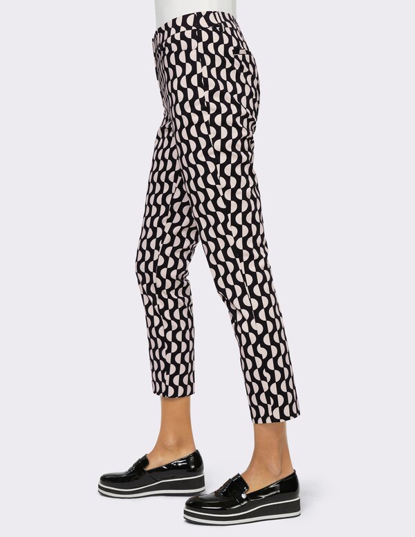 Patrizia Dini By Heine Broek Met Print En Grafisch Patroon Zwart/ecru Geprint