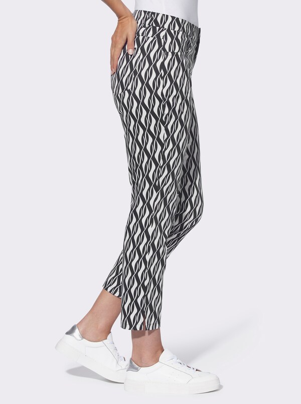 Patrizia Dini By Heine Broek Met Print In 7/8-lengte Zwart/wit Geprint