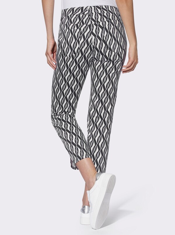 Patrizia Dini By Heine Broek Met Print In 7/8-lengte Zwart/wit Geprint