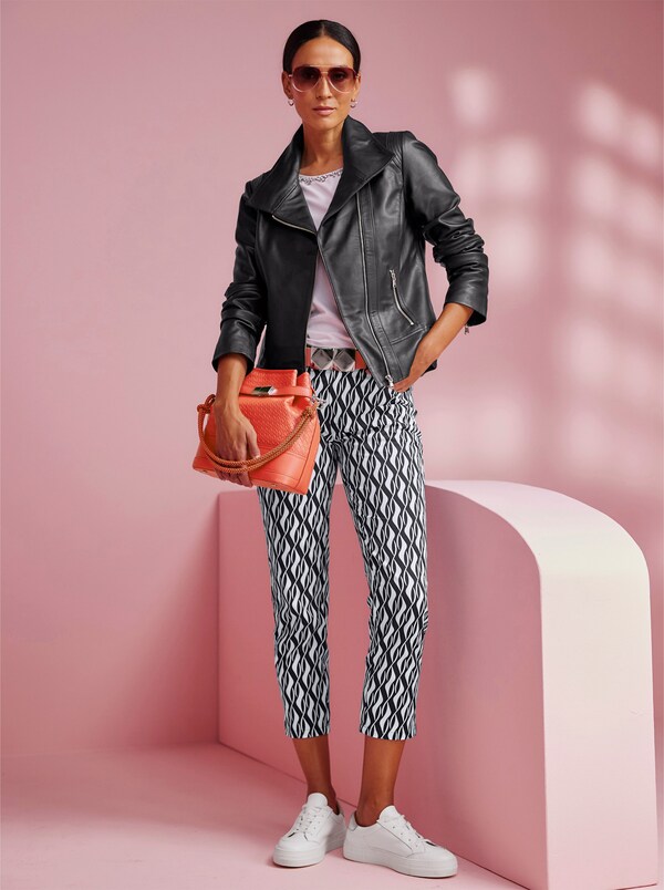 Patrizia Dini By Heine Broek Met Print In 7/8-lengte Zwart/wit Geprint