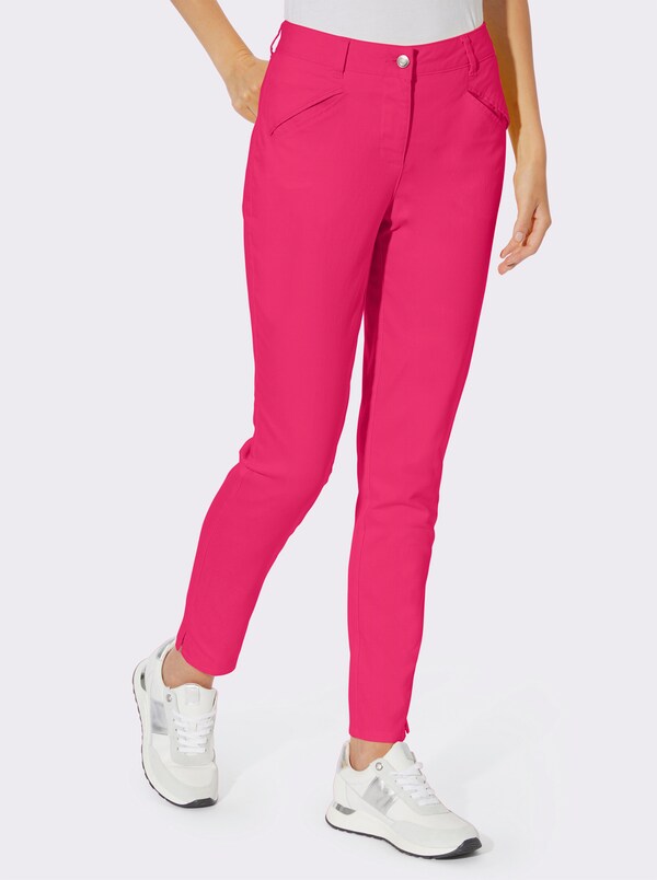 patrizia dini by heine Broek met smalle pijpen en persplooien pink