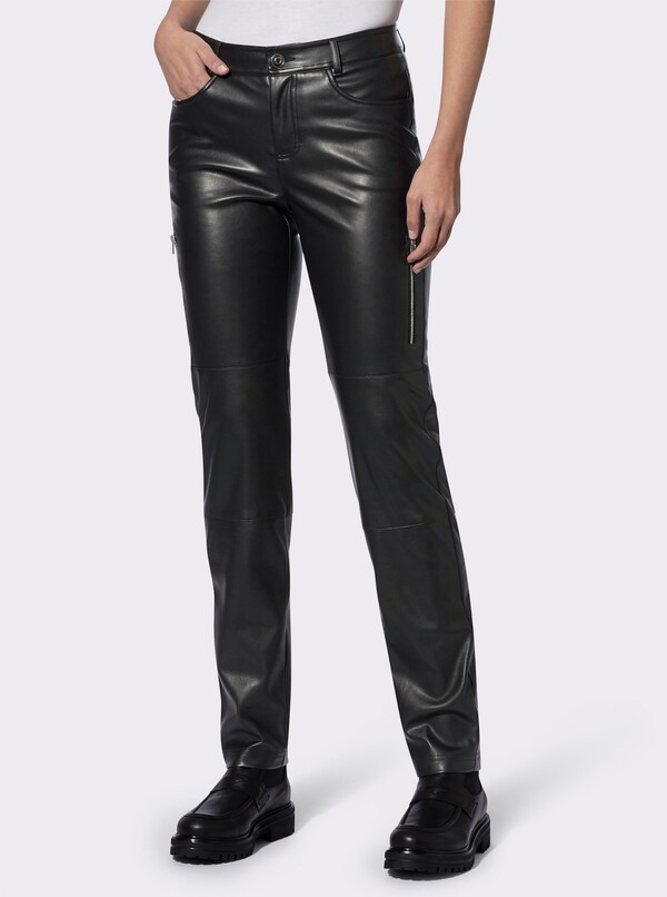 patrizia dini by heine Broek van imitatieleer Met ritsdetails zwart