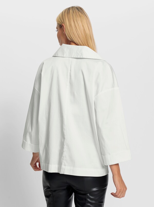 Patrizia Dini By Heine Comfortabele Blouse Met Grote Overhemdkraag Wit