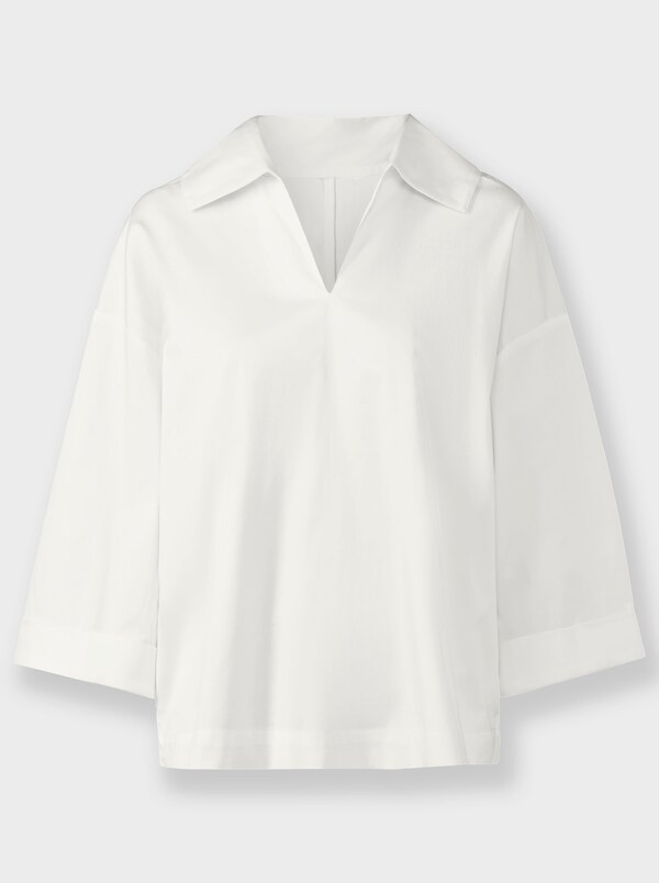 Patrizia Dini By Heine Comfortabele Blouse Met Grote Overhemdkraag Wit