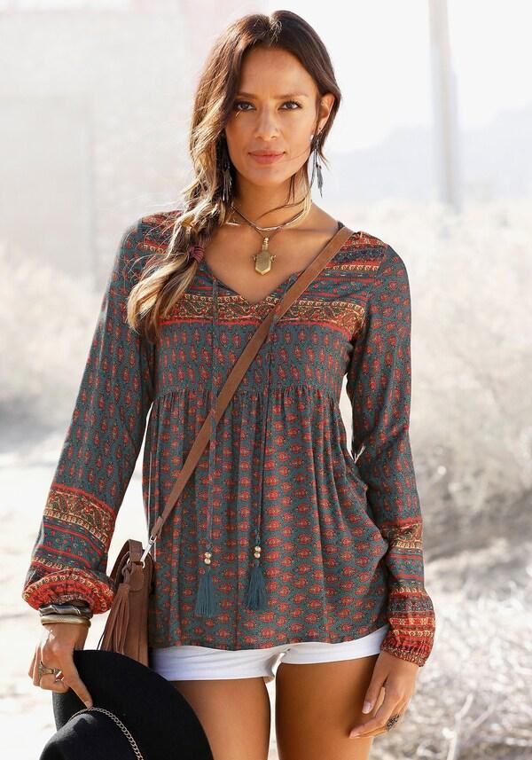 patrizia dini by heine Comfortabele blouse petrol geprint