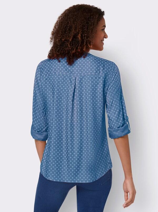 Patrizia Dini By Heine Comfortblouse Met Minimalistisch Patroon Middenblauw/wit Gedessineerd