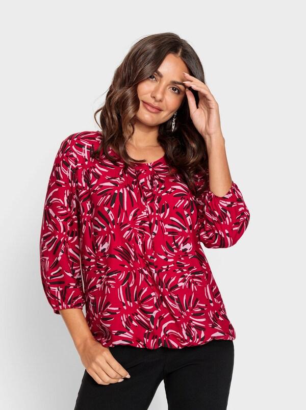 Patrizia Dini By Heine Comfortblouse Met Print Rood-grafiet-bedrukt