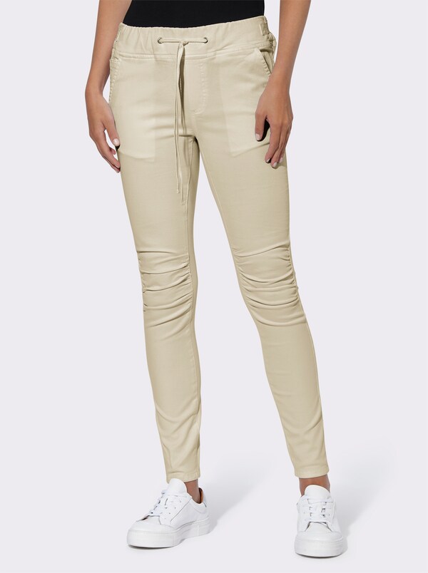 patrizia dini by heine Comfortbroek met trensje voor wijdteregeling zand