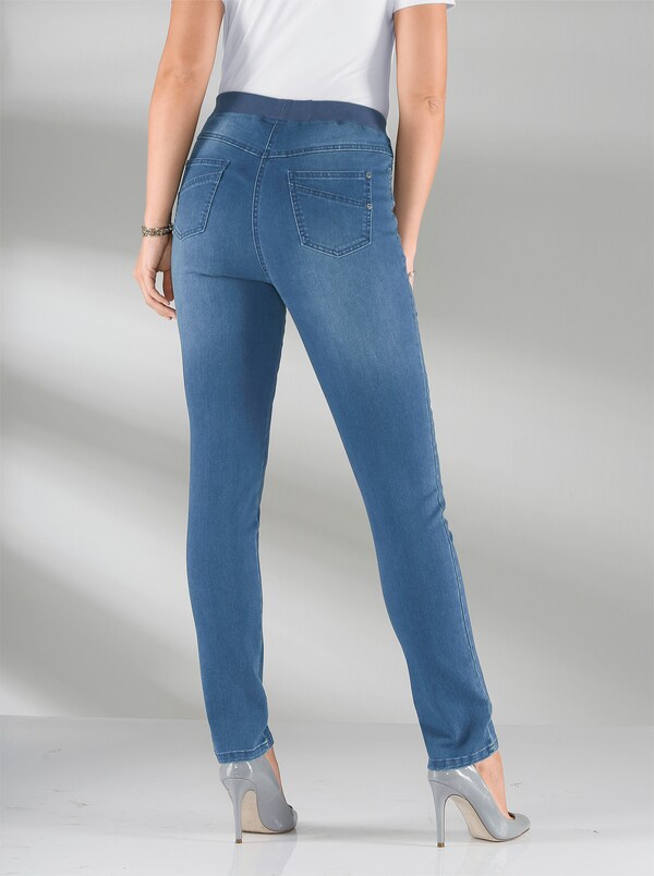 Patrizia Dini By Heine Comfortjeans Met Geribde Comfortband Van Tricot Blue-bleached