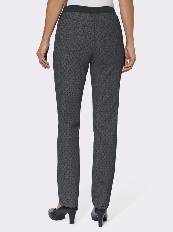 Patrizia Dini By Heine Comfortjeans Met Geribde Comfortband Van Tricot Grey/denim Bedrukt