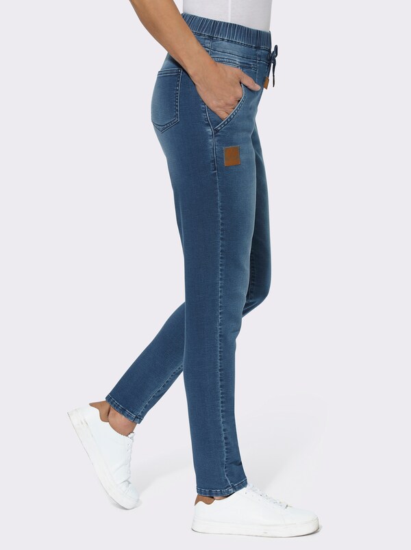 Patrizia Dini By Heine Comfortjeans Met Tunnelkoord En Bindceintuur Blue-stonewashed