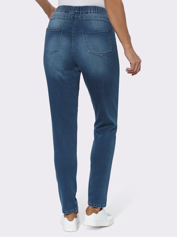 Patrizia Dini By Heine Comfortjeans Met Tunnelkoord En Bindceintuur Blue-stonewashed