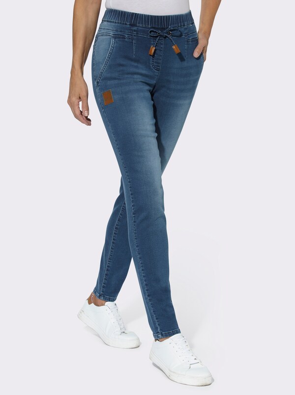 patrizia dini by heine Comfortjeans met tunnelkoord en bindceintuur blue-stonewashed