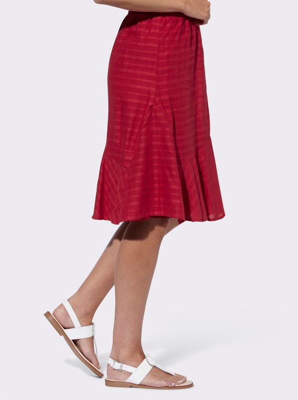 Patrizia Dini By Heine Comfortrok Met Structuurstrepen Rood