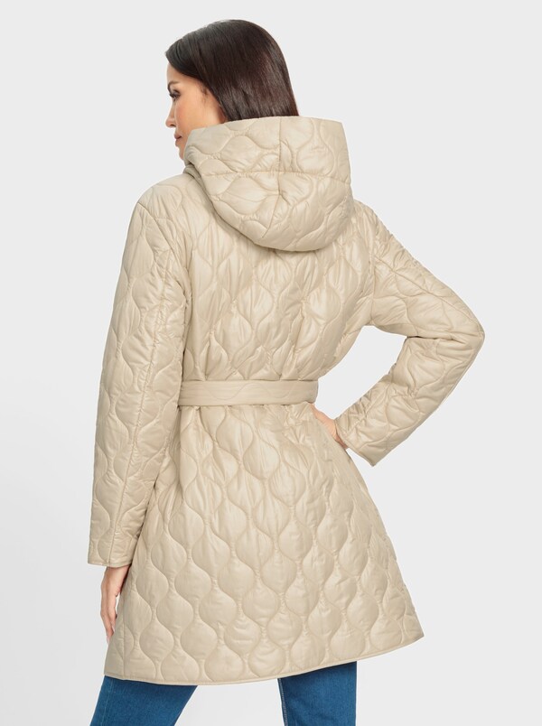 Patrizia Dini By Heine Doorgestikte Mantel Met Capuchon Beige