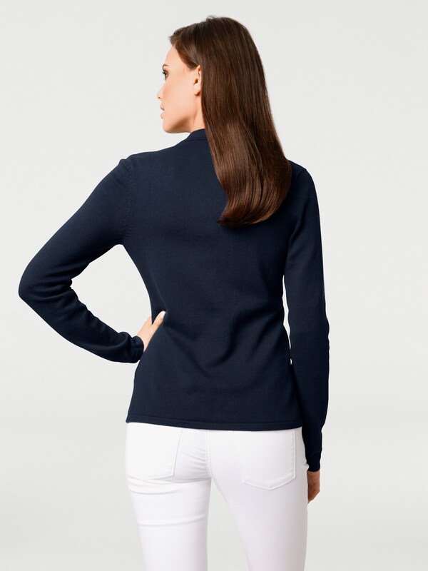 Patrizia Dini By Heine Fijn Gebreid Vest Met Reverskraag Marine