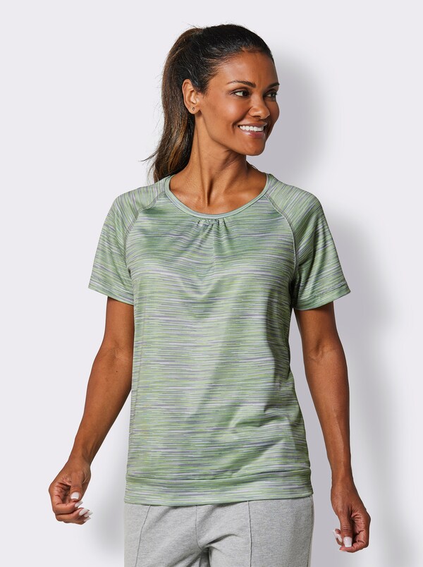 Patrizia Dini By Heine Functioneel Shirt Met Rimpelingen Appelgroen Gemêleerd