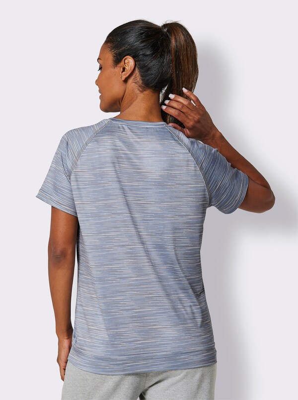 Patrizia Dini By Heine Functioneel Shirt Met Rimpelingen Duivenblauw Gemêleerd