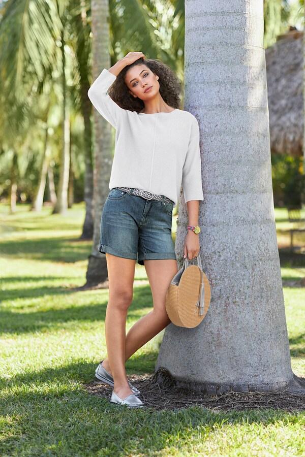 Patrizia Dini By Heine Gebreide Pullover Met Effecttricot Wit