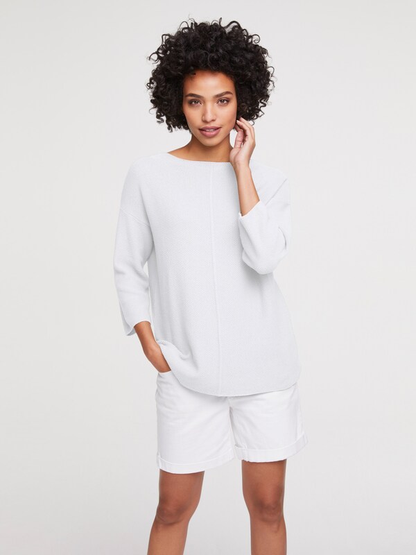 Patrizia Dini By Heine Gebreide Pullover Met Effecttricot Wit
