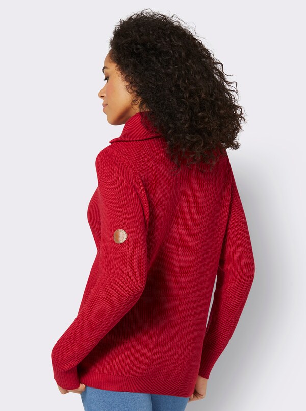 Patrizia Dini By Heine Gebreide Pullover Met Schipperskraag Rood