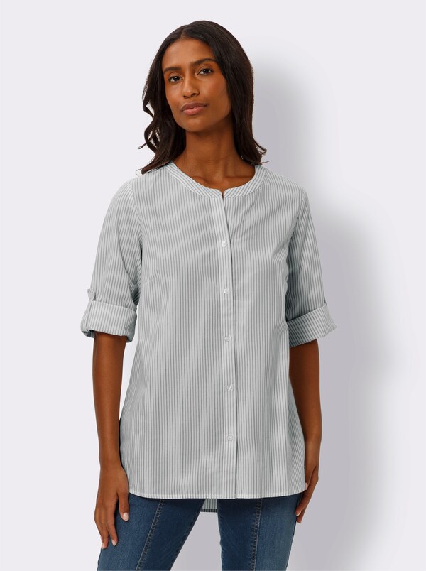 Patrizia Dini By Heine Gestreepte Blouse In Lang Model Donkerblauw/wit Gestreept