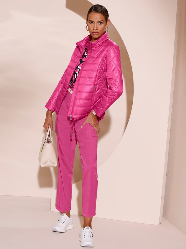 patrizia dini by heine Gewatteerde jas met tunnelkoord in de zoom fuchsia