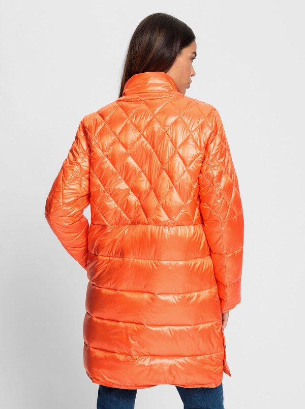 Patrizia Dini By Heine Gewatteerde Mantel In Glanslook Oranje