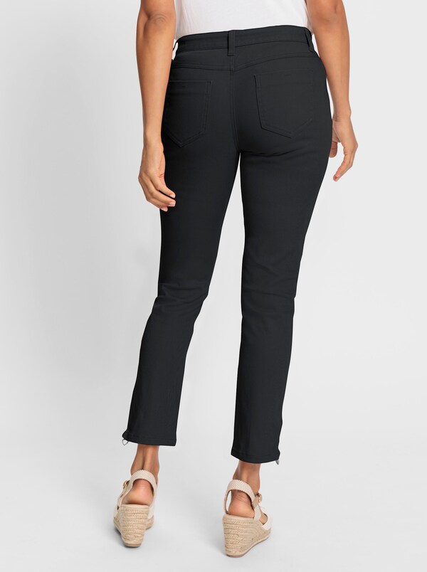 Patrizia Dini By Heine Jeans Met Ritssluiting Op De Pijp Zwart