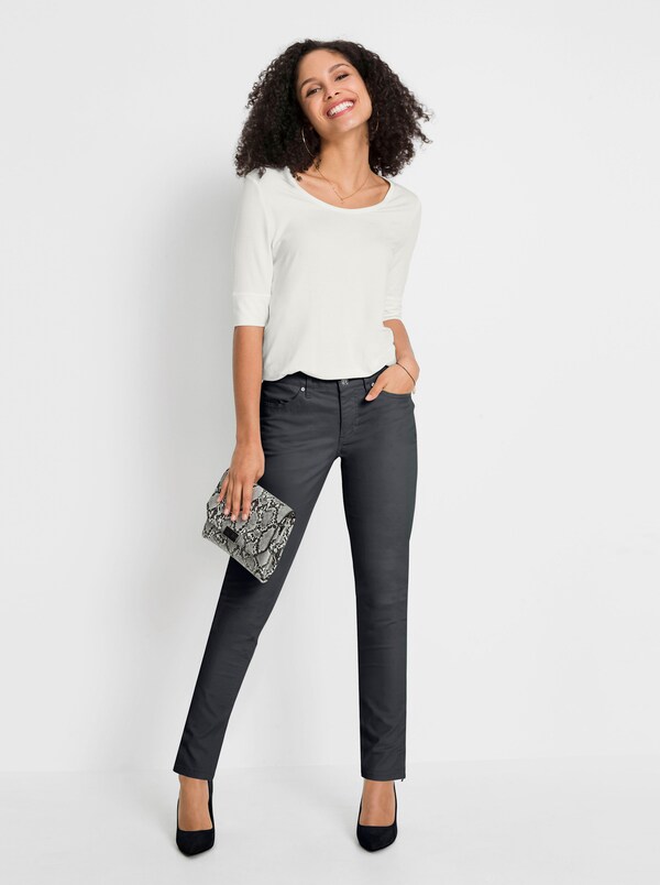 Patrizia Dini By Heine Jeans Met Ritssluiting Op De Pijp Zwart